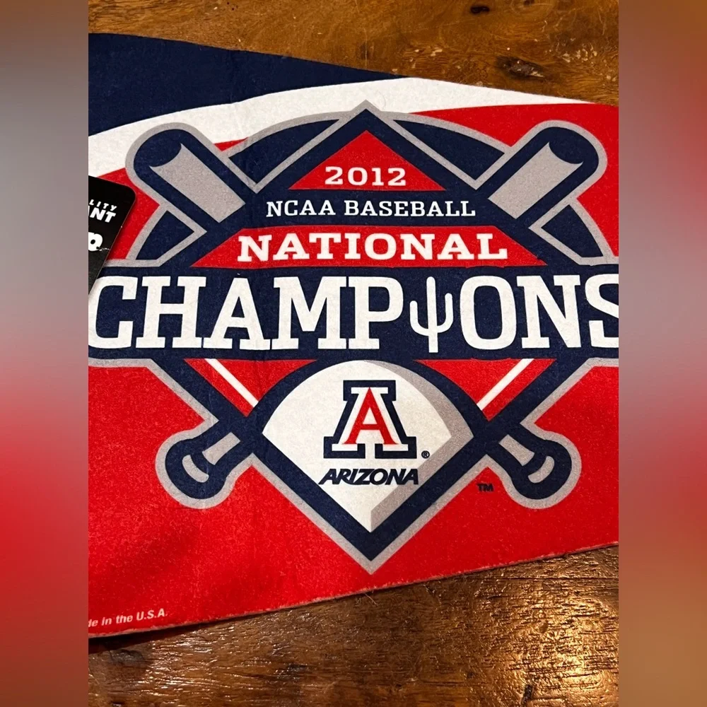 U of A Arizona Wildcats National Champions NCAA Baseball Pennant